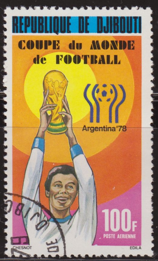 Djibouti 1978 Scott C115 Sello º Futbol Coupe du Monde World Cup Argentina 100F Correo Aereo